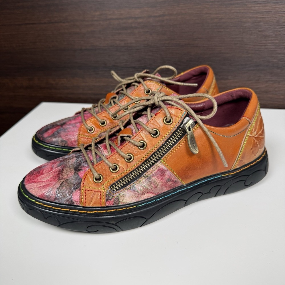 L'Artiste By Spring Step Women's Danli Bloom Leather Sneakers EU 38 (US 7.5-8)
